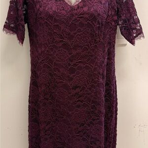 Adrianna Papell Mulberry Lace Sheath Dress